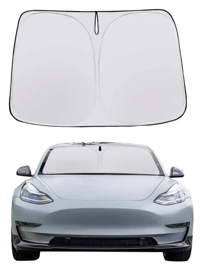 Car Windshield Sun Shade Covers Visors Front Window Sunscreen Protector Parasol Coche For Tesla Model 3 Y Sunshade Accessories