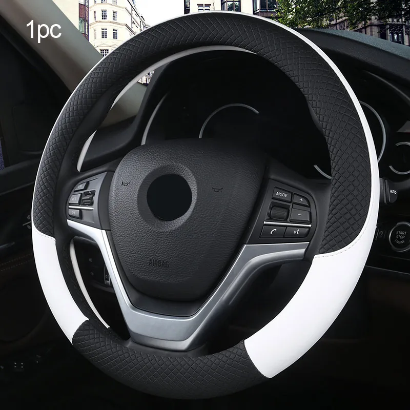 Universal Car Steering Wheel Cover For 37-38cm Steer Wheel Faux Leather Breathable Car Wheel Cover Interior Auto Accessories - Image 8