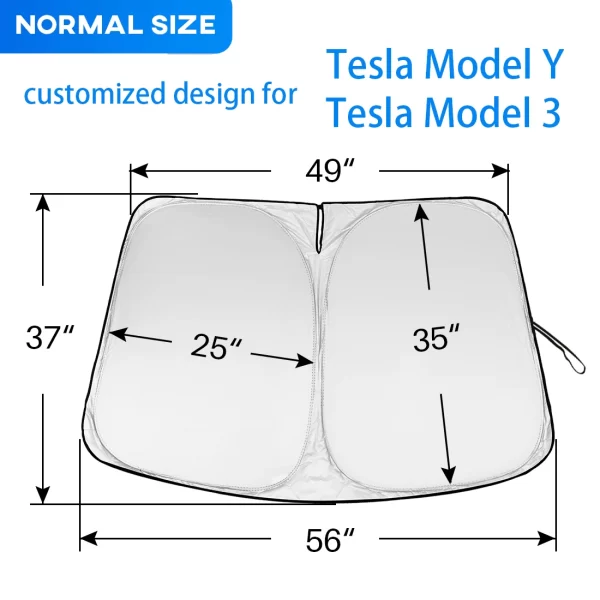Car Windshield Sun Shade Covers Visors Front Window Sunscreen Protector Parasol Coche For Tesla Model 3 Y Sunshade Accessories - Image 2