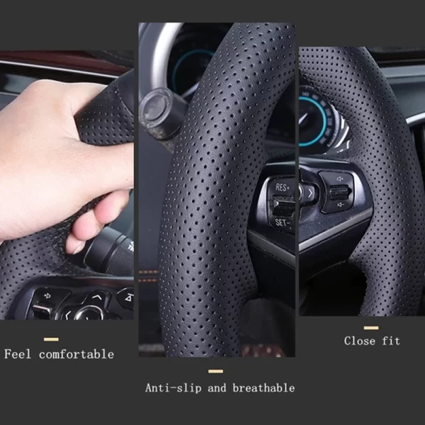 Customize Microfiber Leather Car Steering Wheel Cover For Toyota Avalon Camry 2018-2022 Crown 2018-2022 Corolla 2018-2022 RAV4 - Image 3
