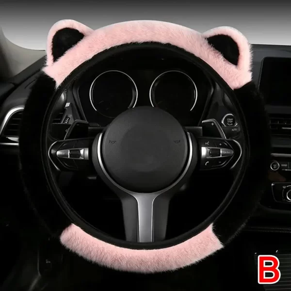 Winter Plush Car Steering Wheel Protective Cover Universal Non-slip Soft Cute Cat Ears Plush Steering Wheel Cover Dropshipping - Image 9