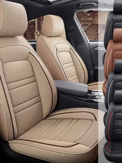 Universal 5-Seat PU Leather Car Seat Covers Full set Front Rear Seat Cushion Anti-scratch Protection Four Season