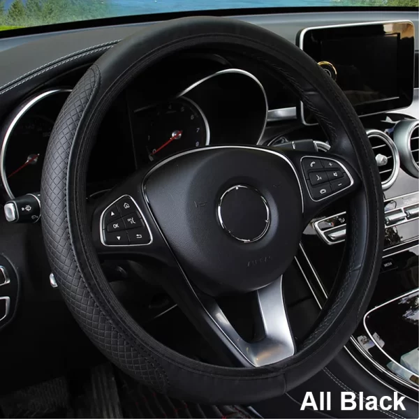 Universal Car Steering Wheel Cover Microfiber Leather Protection Cover Anti Slip Breathable for 37-39cm Steering Wheel Protector - Image 7