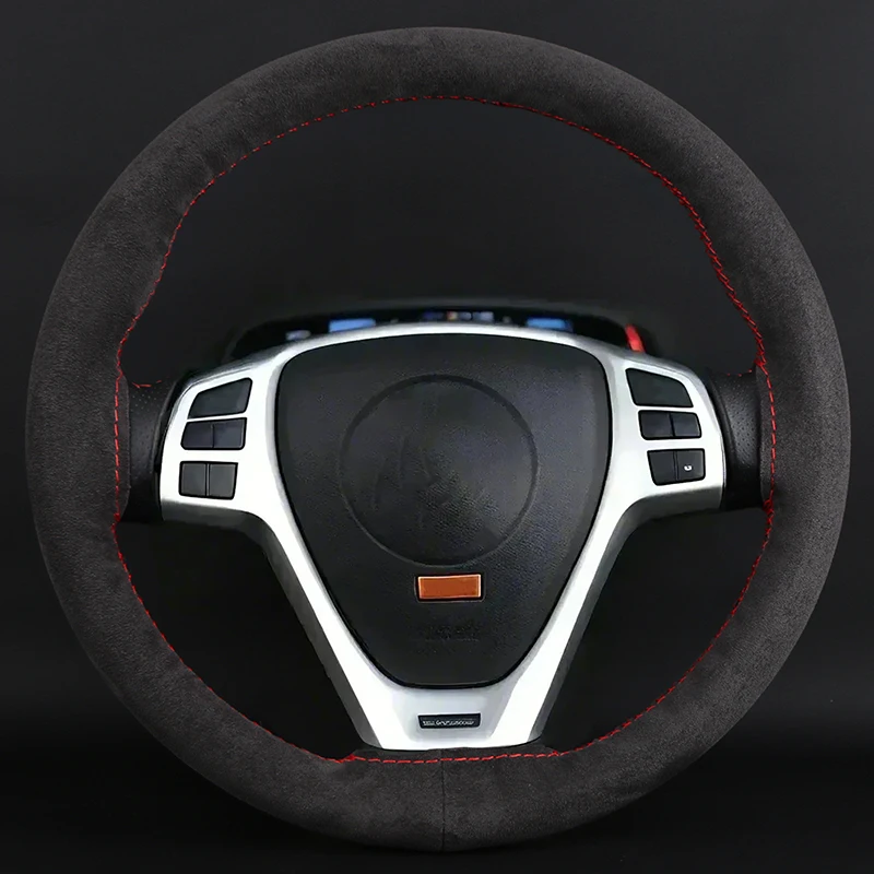 DIY Suede Car Steering Wheel Cover 15 inch Auto Steering Wheel Wrap With Needle Thread Four Season Universal Car Accessories - Image 2