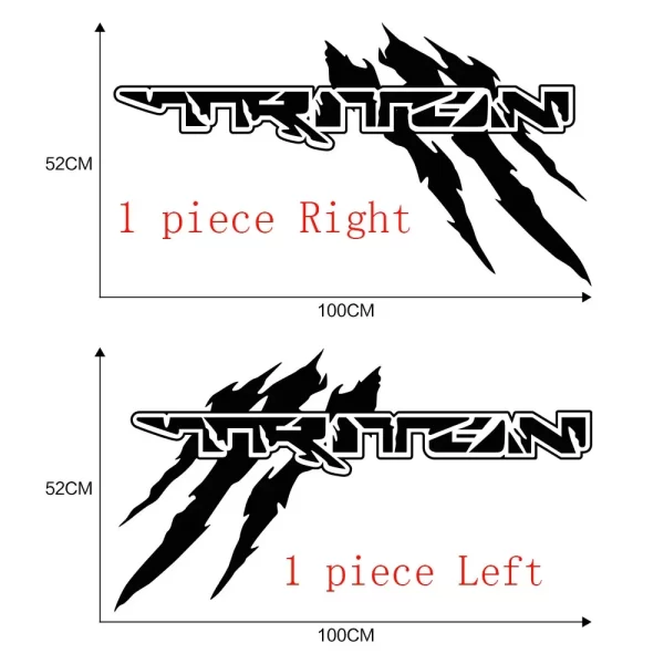 2pcs Pick Up Stickers 4x4 Vehicle Graphics Decals for Mitsubishi L200 TRITON CLAWMARK Pickup Truck Vinyl Accessories stickers - Image 4