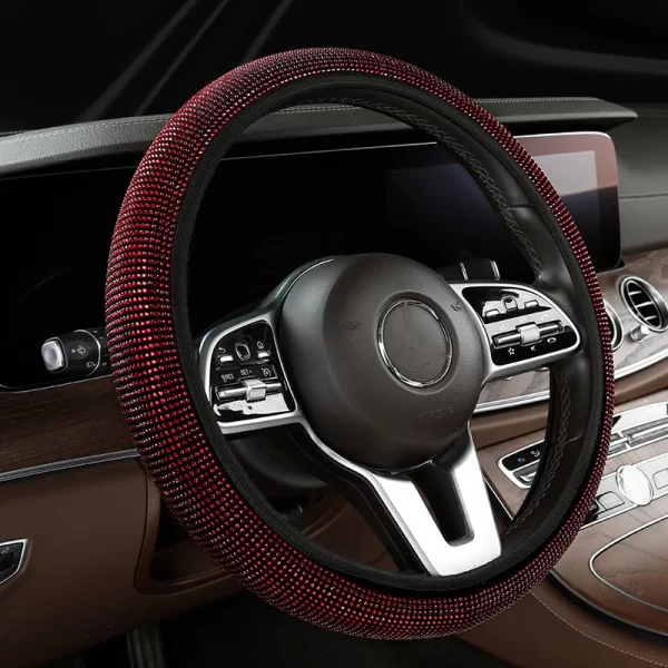 Bling Bling Diamond Rhinestones Crystal Car Steering Wheel Cover PU Leather Auto Accessories Case Car Styling - Image 10