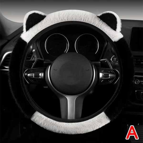Winter Plush Car Steering Wheel Protective Cover Universal Non-slip Soft Cute Cat Ears Plush Steering Wheel Cover Dropshipping - Image 10
