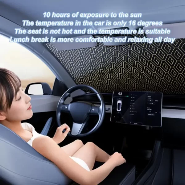 Front Windshield Sun Shade Front Window Cover Sunshade Foldable Car Seat Full Shield Blocks Max UV Rays And Keeps Your Vehicle - Image 5