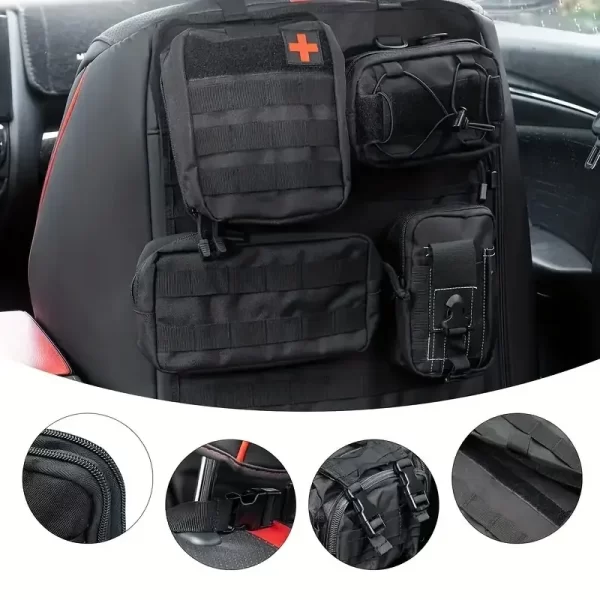 Tactical Car Seat Organizer With Detachable Pouches - Durable Multi-Pocket Storage For Everyday Use - Image 4