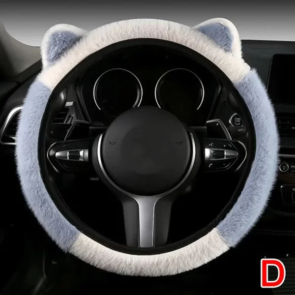 Winter Plush Car Steering Wheel Protective Cover Universal Non-slip Soft Cute Cat Ears Plush Steering Wheel Cover Dropshipping - Image 7