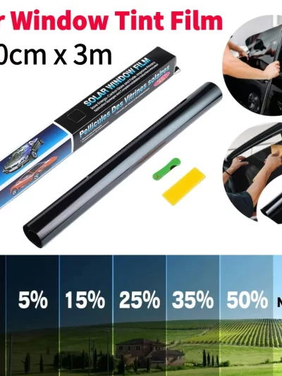 Car Window Tint Film 1/5/15/25/35/50 Percent Black Car Window Foils Tinting Film Glass Summer UV Protector Glass Sticker Films
