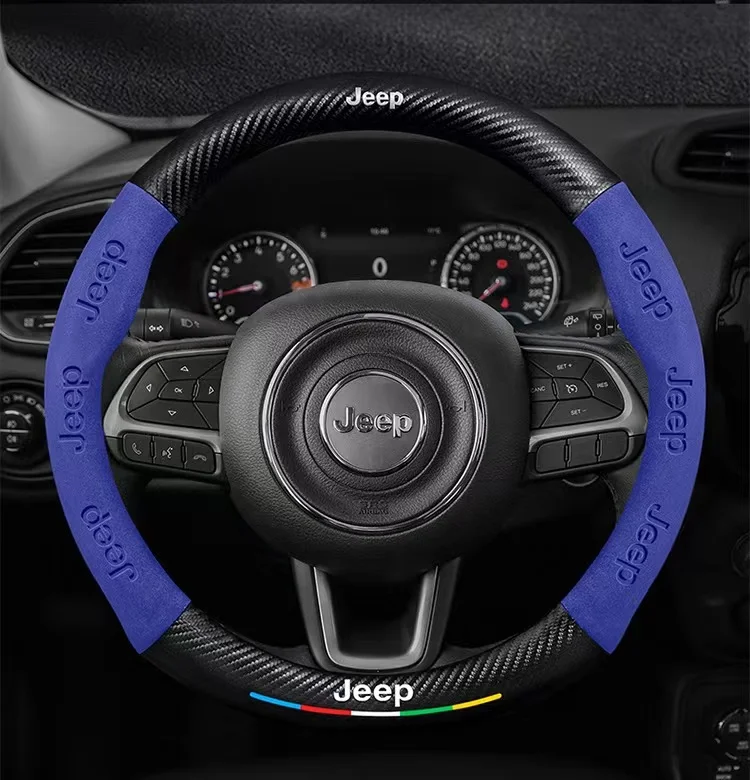 Car Steering Wheel Cover For Jeep Grand Cherokee XJ Renegade Compass Wrangler JK TJ Patriot SRT Trail Hawk Auto Accessories - Image 4