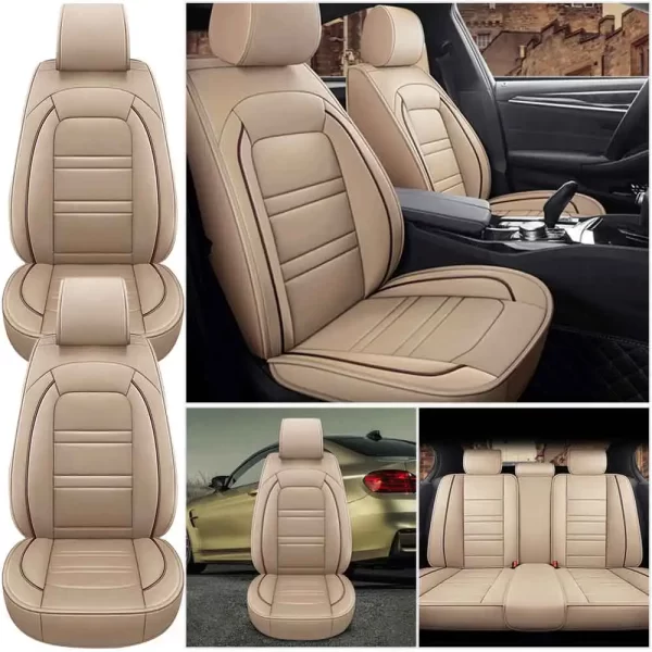 Universal 5-Seat PU Leather Car Seat Covers Full set Front Rear Seat Cushion Anti-scratch Protection Four Season - Image 7
