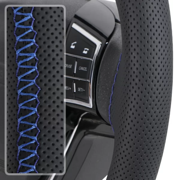 Handmade 37-39cm Car Steering Wheel Cover,Perforated Microfiber Leather, Breathable And Non-Slip Steering Wheel Protector - Image 2