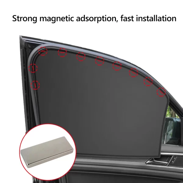2PCS Car Sunshade Curtains Summer Protection Window Magnetic Suction Sunshade Side Window Cover Sun Visor Front Rear Auto - Image 3