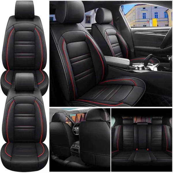 Universal 5-Seat PU Leather Car Seat Covers Full set Front Rear Seat Cushion Anti-scratch Protection Four Season - Image 9