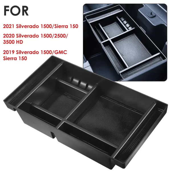 For Chevrolet Silverado 2019-2021 Center Console Storage Box Organizer Tray - Image 3