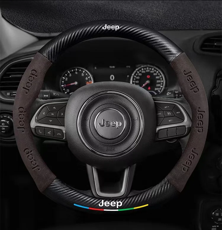 Car Steering Wheel Cover For Jeep Grand Cherokee XJ Renegade Compass Wrangler JK TJ Patriot SRT Trail Hawk Auto Accessories - Image 5