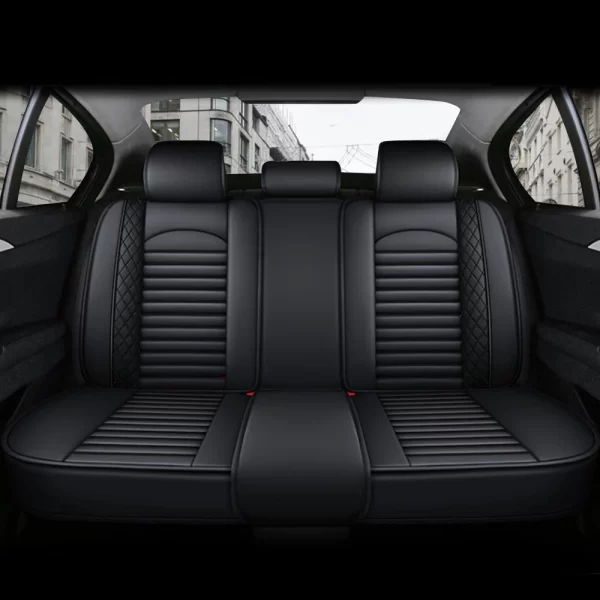 5-Seats PU Leather Universal Car Seat Covers Full set Front Rear Seat Cushion Anti-scratch Protection For Sedan SUV Seat - Image 4