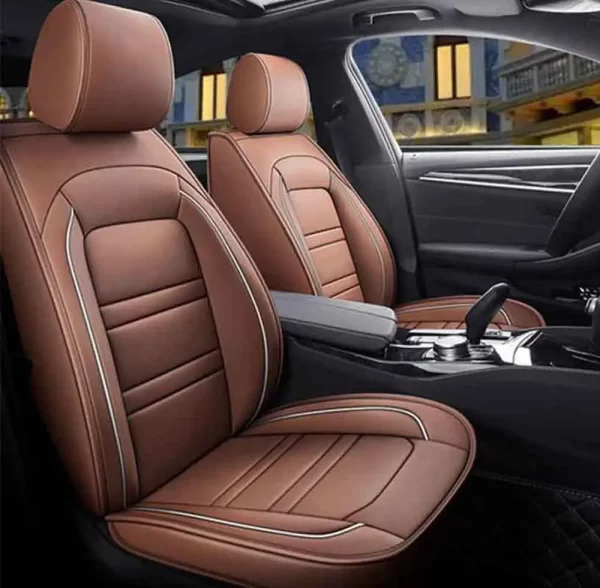 Universal 5-Seat PU Leather Car Seat Covers Full set Front Rear Seat Cushion Anti-scratch Protection Four Season - Image 3