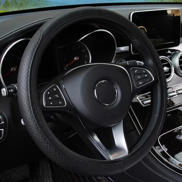 Universal Car Steering Wheel Cover Microfiber Leather Protection Cover Anti Slip Breathable for 37-39cm Steering Wheel Protector - Image 4