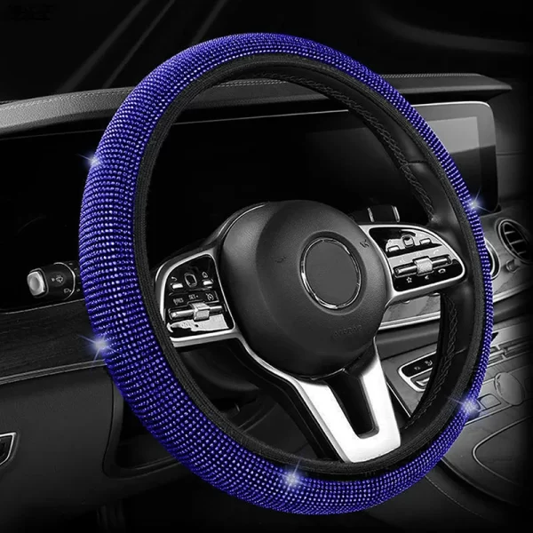 Bling Bling Diamond Rhinestones Crystal Car Steering Wheel Cover PU Leather Auto Accessories Case Car Styling - Image 9