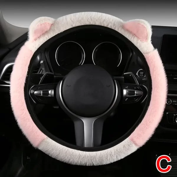 Winter Plush Car Steering Wheel Protective Cover Universal Non-slip Soft Cute Cat Ears Plush Steering Wheel Cover Dropshipping - Image 8