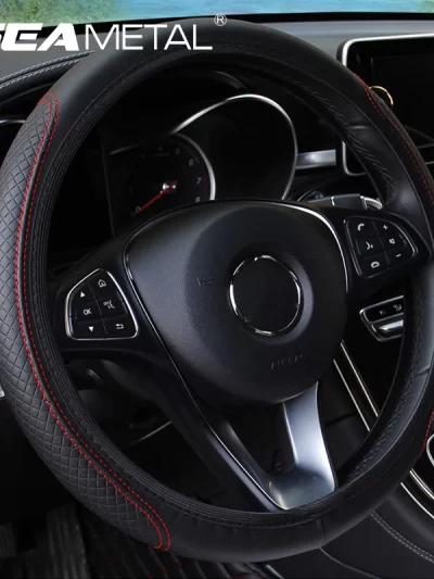 Universal Car Steering Wheel Cover Microfiber Leather Protection Cover Anti Slip Breathable for 37-39cm Steering Wheel Protector
