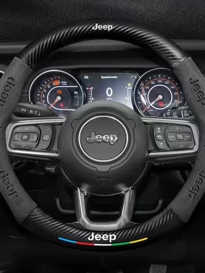 Car Steering Wheel Cover For Jeep Grand Cherokee XJ Renegade Compass Wrangler JK TJ Patriot SRT Trail Hawk Auto Accessories