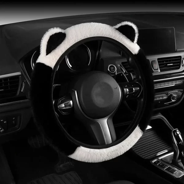 Winter Plush Car Steering Wheel Protective Cover Universal Non-slip Soft Cute Cat Ears Plush Steering Wheel Cover Dropshipping - Image 6