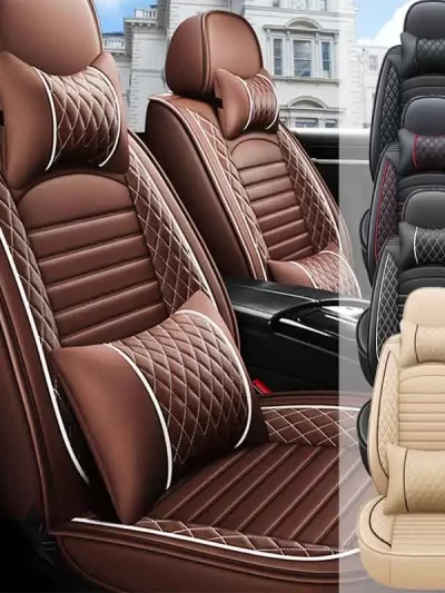 5-Seats PU Leather Universal Car Seat Covers Full set Front Rear Seat Cushion Anti-scratch Protection For Sedan SUV Seat