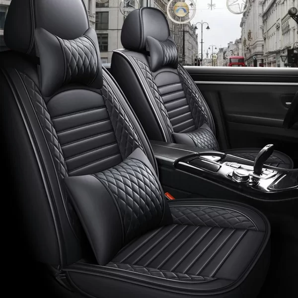 5-Seats PU Leather Universal Car Seat Covers Full set Front Rear Seat Cushion Anti-scratch Protection For Sedan SUV Seat - Image 6