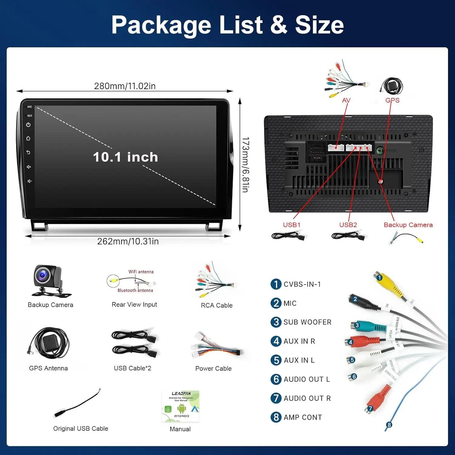 10.1" Wireless Car Stereo for Toyota Tundra 2007-2013 Toyota Sequoia 2008-2018 - Image 6