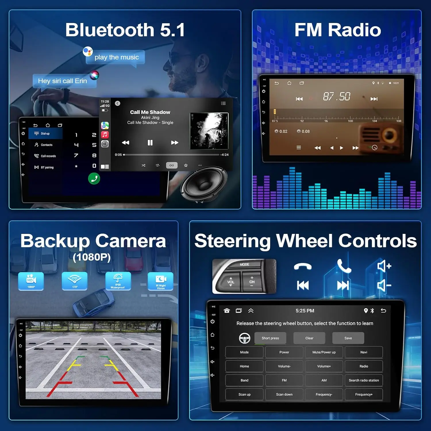 10.1" Wireless Car Stereo for Toyota Tundra 2007-2013 Toyota Sequoia 2008-2018 - Image 4