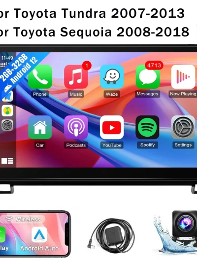 10.1" Wireless Car Stereo for Toyota Tundra 2007-2013 Toyota Sequoia 2008-2018
