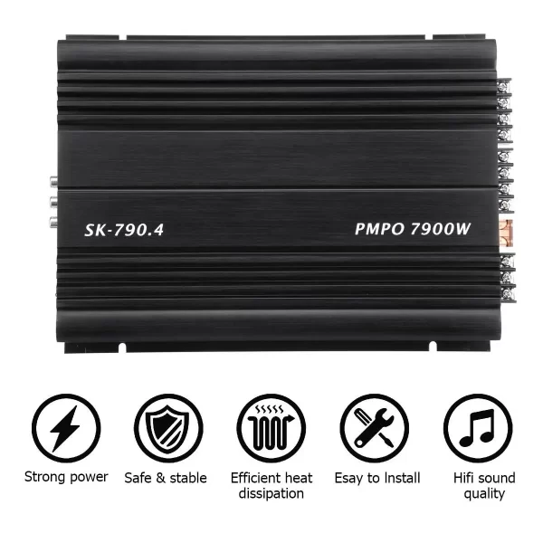 7900W Car Home Audio Power Amplifier 4 Channel 12V Car Digital Amplifer Car Audio Amplifier for Cars Amplifier Subwoofer 12V