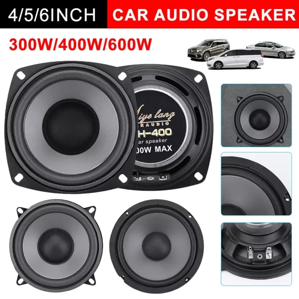 4/5/6 Inch Car Speakers 600W 2-Way Speakers