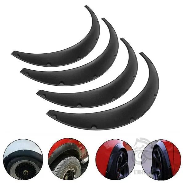 For Honda Civic 4pcs 3.5" Car SUV Off-road Car SUV Off-road Fender Flare Wheel Arch Protector Wheel Eyebrow Fender Mudguards - Image 2