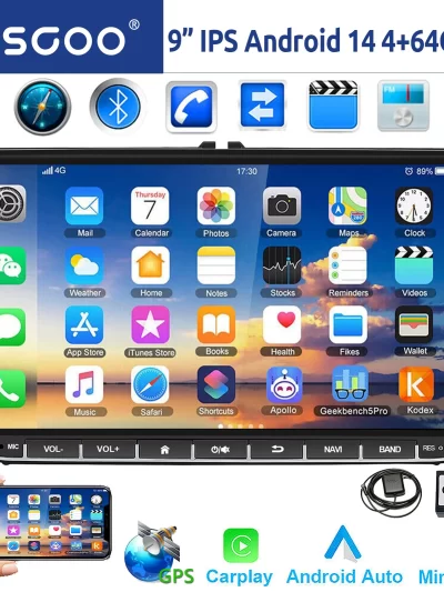 9" Android 14 4G+64G Wireless Carplay Car Stereo