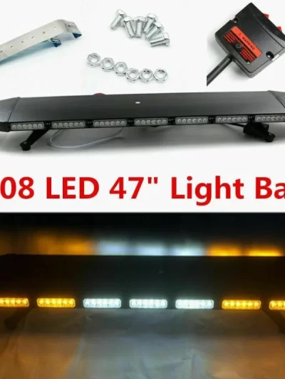47" 108LED Strobe Light Bar Emergency Beacon Flashing Warning Tow Truck Amber