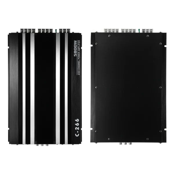Car Power Amplifier 12V 4 Channel High Power Aluminum Alloy Car Audio Amplifier Black Audio Amplifier High-Power Power Amplifier - Image 2
