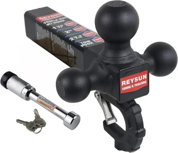Trailer Hitch 864011L Tri Ball Mount with Hook - Image 2
