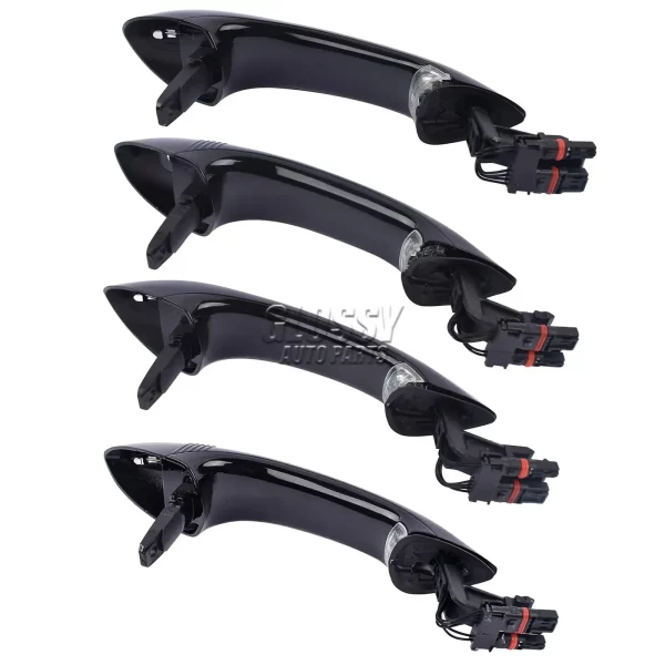 4Pcs Front Rear L/R Black Door Handle For BMW 5 6 7 SERIES - Image 4
