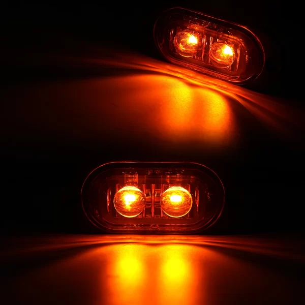 4pcs Sphere Lens Amber LED Side Marker Light Position Turn Signal Lamp Indicator Warning Trailer Truck Pickup Accessorie 12V 24V - Image 3