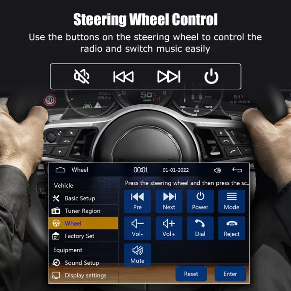 ESSGOO 7 Inch Car Stereo Radio Wireless Apple Carplay Android - Image 5