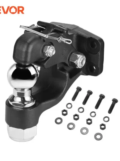 VEVOR 20000 lbs Trailer Hitch Receiver Pintle Hook Combination 2in & 2-5/16in Hitch Ball fits for 2.5-3in Lunette Ring for Truck