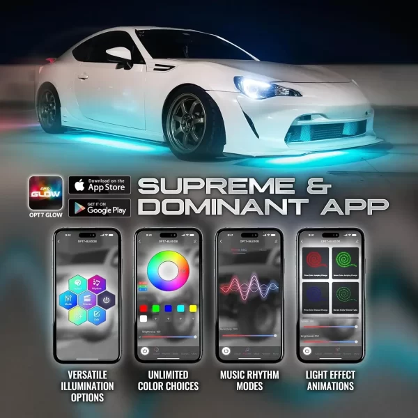 OPT7 Aura Flexible Underglow Car Lights with APP & Remote Control - Image 3