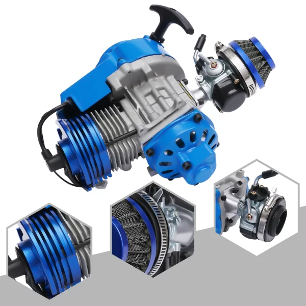 49cc 50cc 2 Stroke Racing Complete Engine Motor Single Cylinder Air-Cooled Engine for  Mini Dirt Bike Pocket Quad ATV Scooters