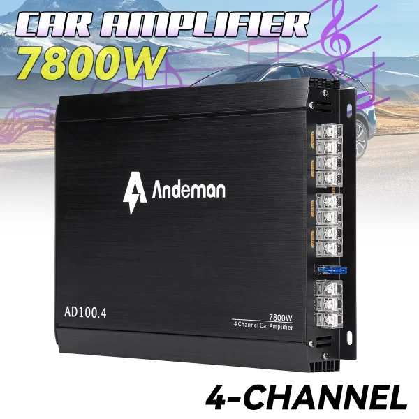 Andeman 4-Channel Car Amplifier 7800W Peak Power A/B Class 200W RMS 12V-13.8V High Performance Audio Amplifier - Image 2