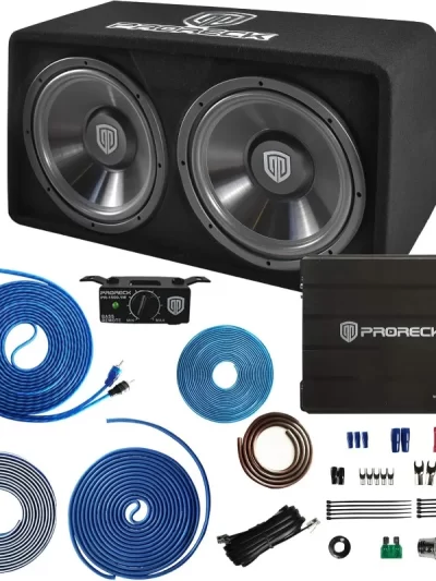 12" Car Subwoofer Enclosure Audio with Subwoofer，Mono Block Amplifier and Wiring Installation Kit